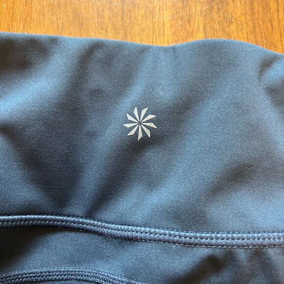 Athleta Women's Leggings Blue Pockets Size Small Tall - Size ST Mesh Panel - Picture 4 of 16